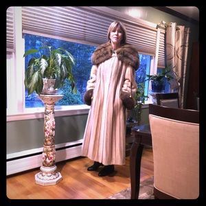 Mink and sable trimmed coat